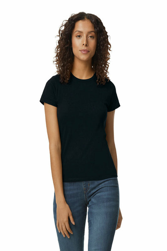 9a UNISEX ROUND NECK T SHIRT COMBED COTTON BLACK