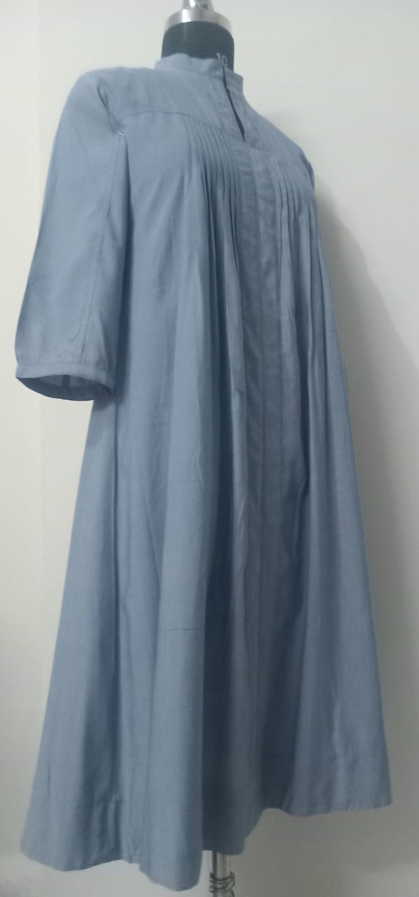 5 COTLINO FASHION #MD007 -PLEATED DENIM MAXI DRESS | Limited Edition| - COTLINO FASHION MUMBAI