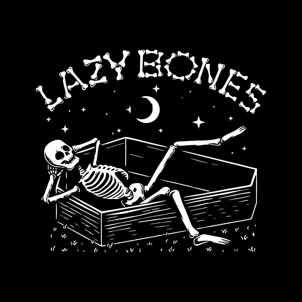 1A UNISEX OVERSIZED TSHIRT LAZY BONE BLACK