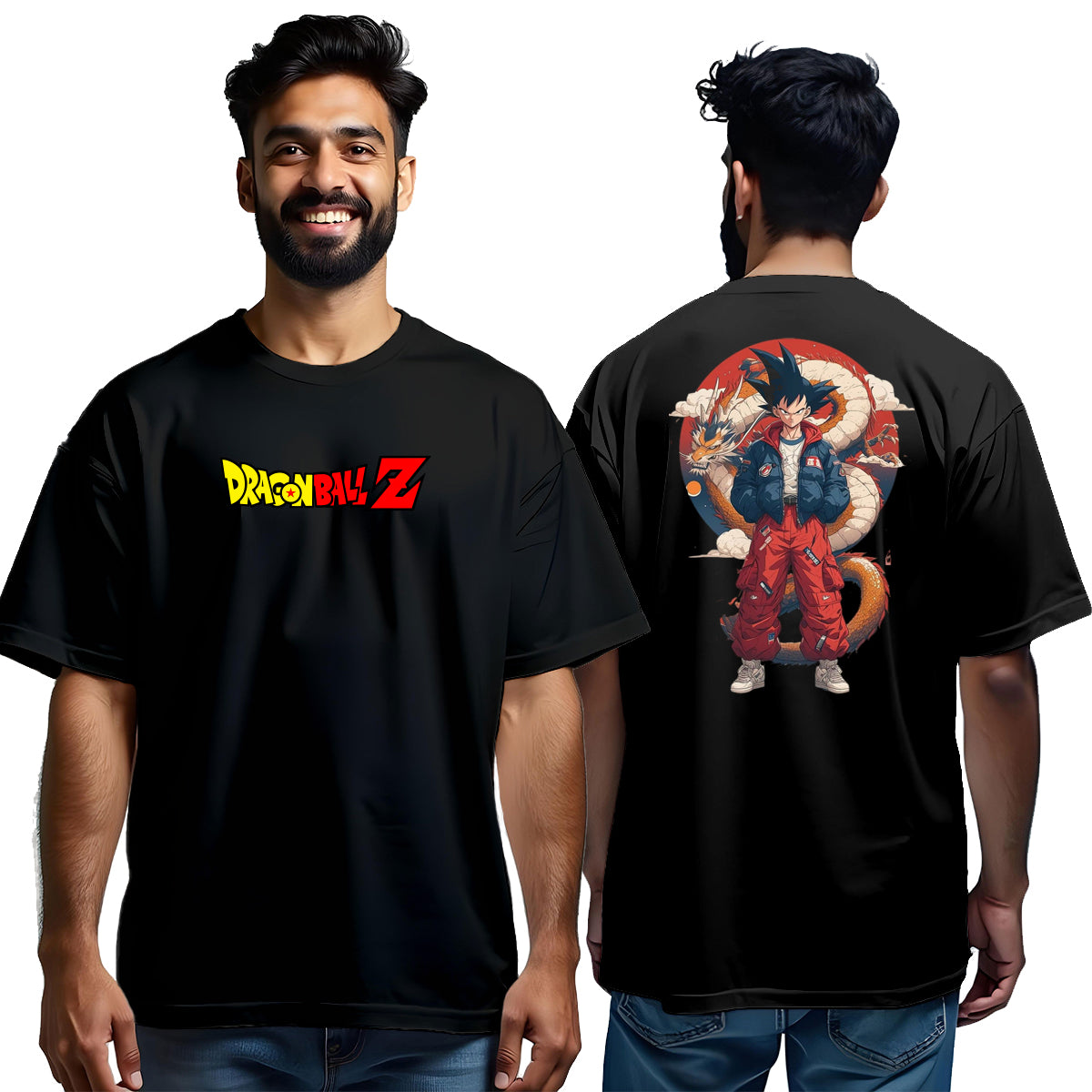 1D UNISEX OVERSIZED TSHIRT DRAGONBALL BLACK