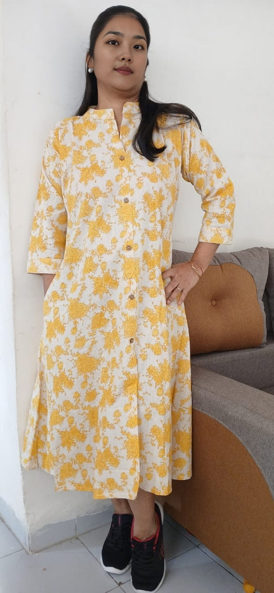 2 YELLOW PRINT MIDI DRESS