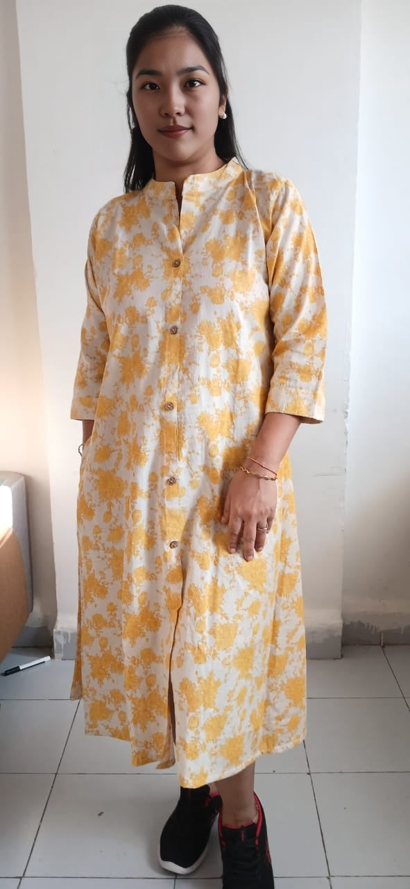 2 YELLOW PRINT MIDI DRESS