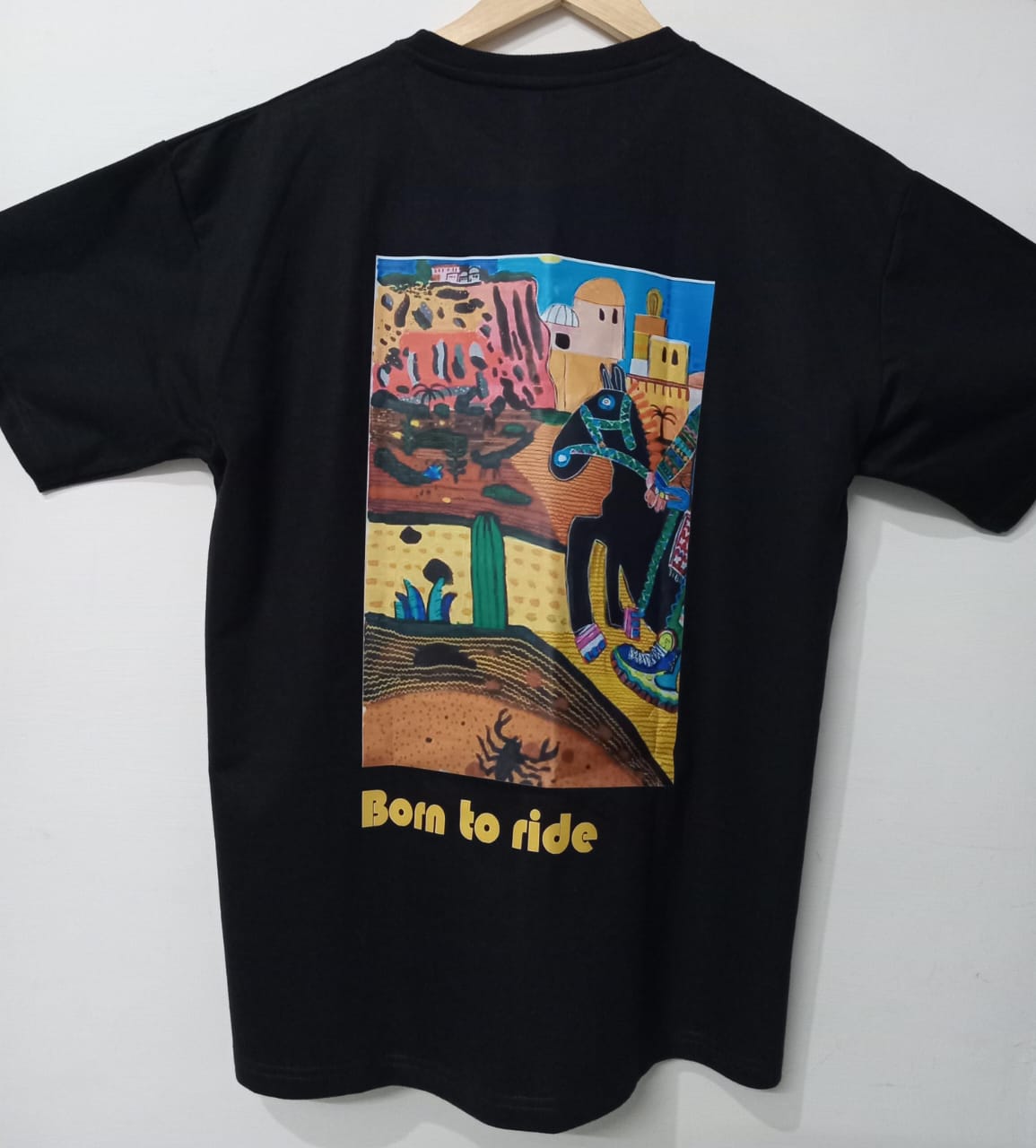 9G UNISEX ROUND NECK PRINTED T SHIRT -Born to ride