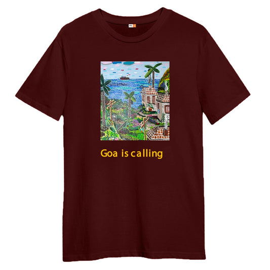 9e UNISEX ROUND NECK PRINTED T SHIRT -Goa is calling