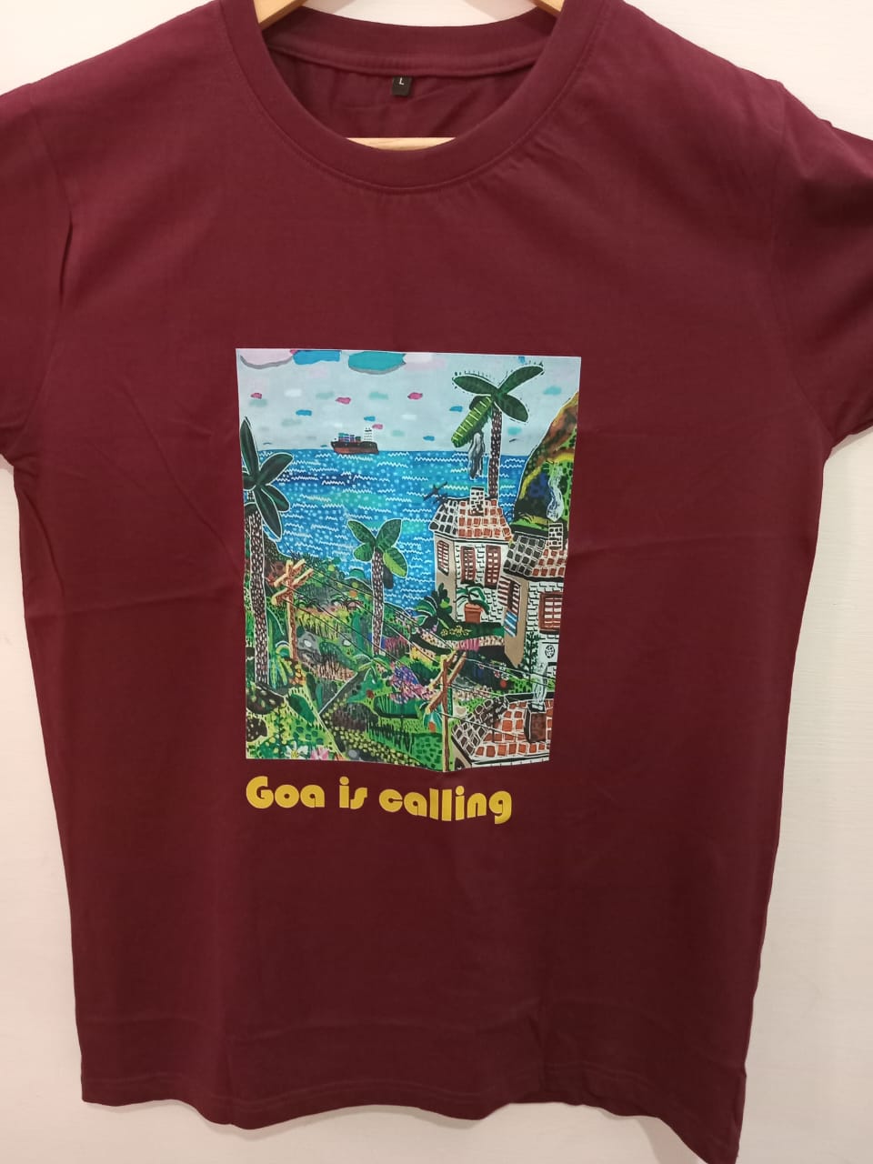 9e UNISEX ROUND NECK PRINTED T SHIRT -Goa is calling