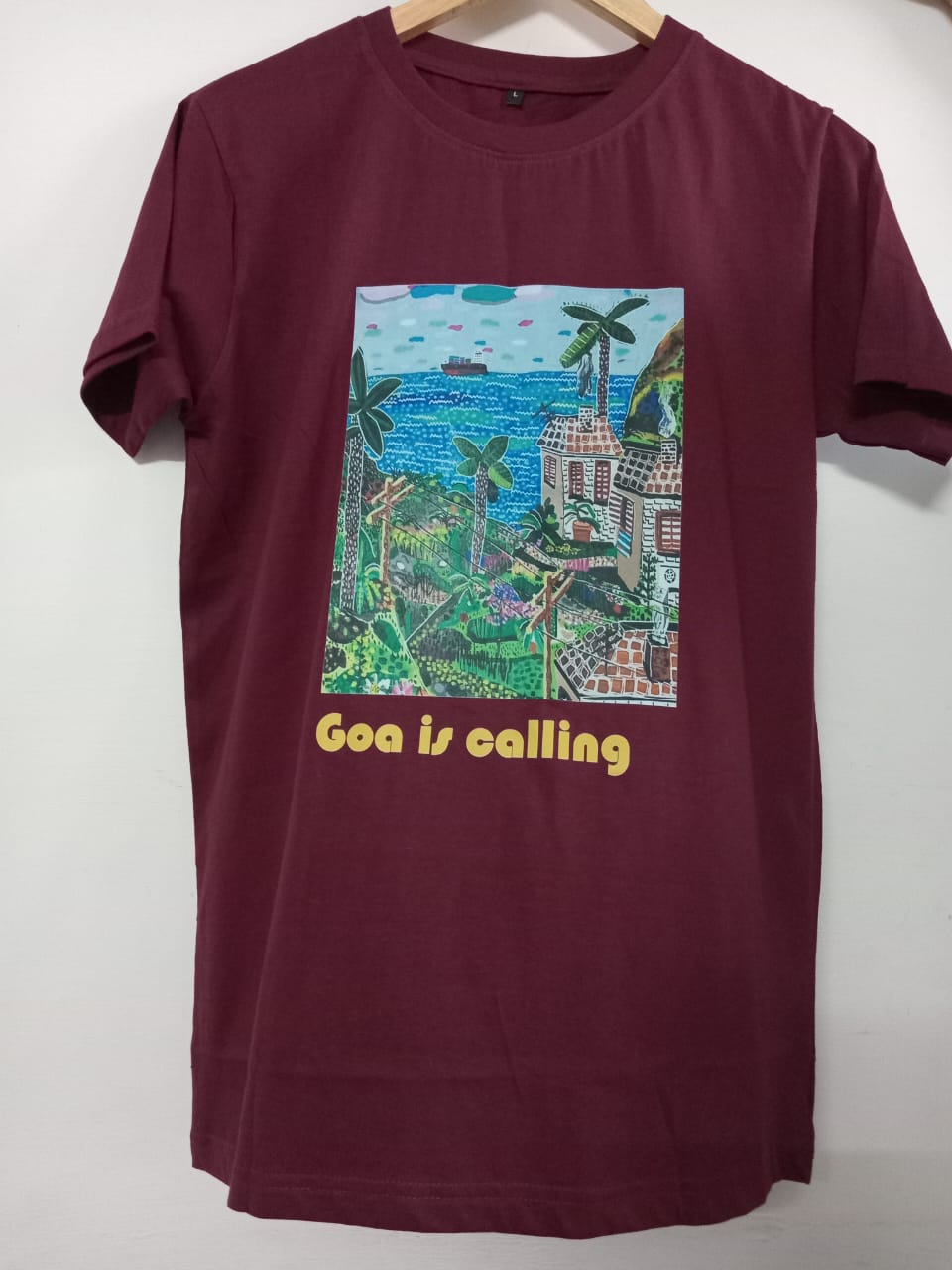 9e UNISEX ROUND NECK PRINTED T SHIRT -Goa is calling